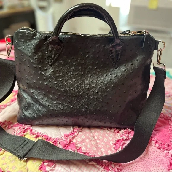 Ostrich Leather Handbag - Picture 1 of 6